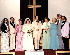 Becky Dorrough; ; Mary Crabill; Marilyn Crabill; David Dorrough; Julia (Judy) Kish Dorrough; Grandma Dorrough; Bruce Dorrough; Dan Dorrough; Family Wedding